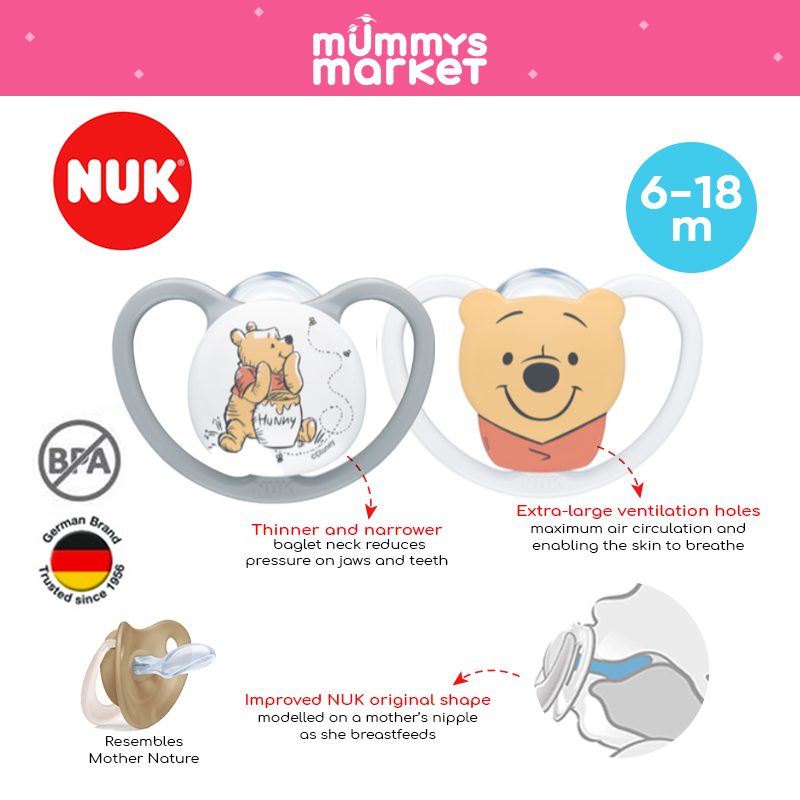 Nuk Silicone Soother S2 Disney Space, 2/box (NU40735884)